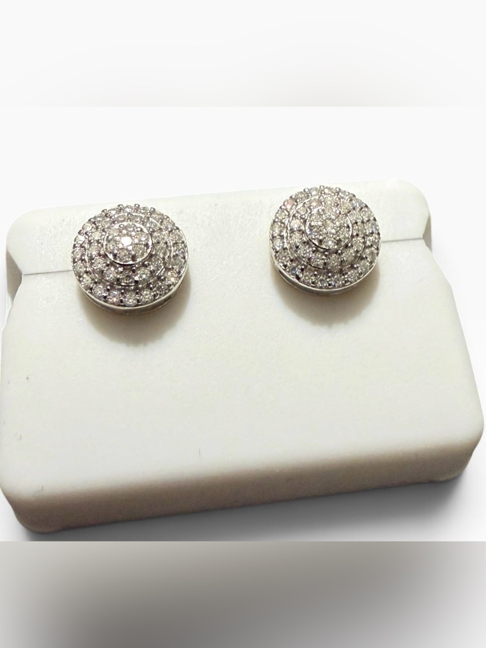 Round Pavé 0.75 CTW Moissanite Stud Earrings - 925 Sterling Silver